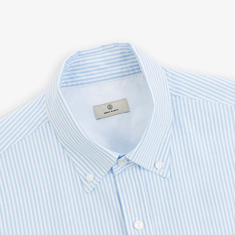 Chemise manches longues Oxford rayée bleu SBPLAY