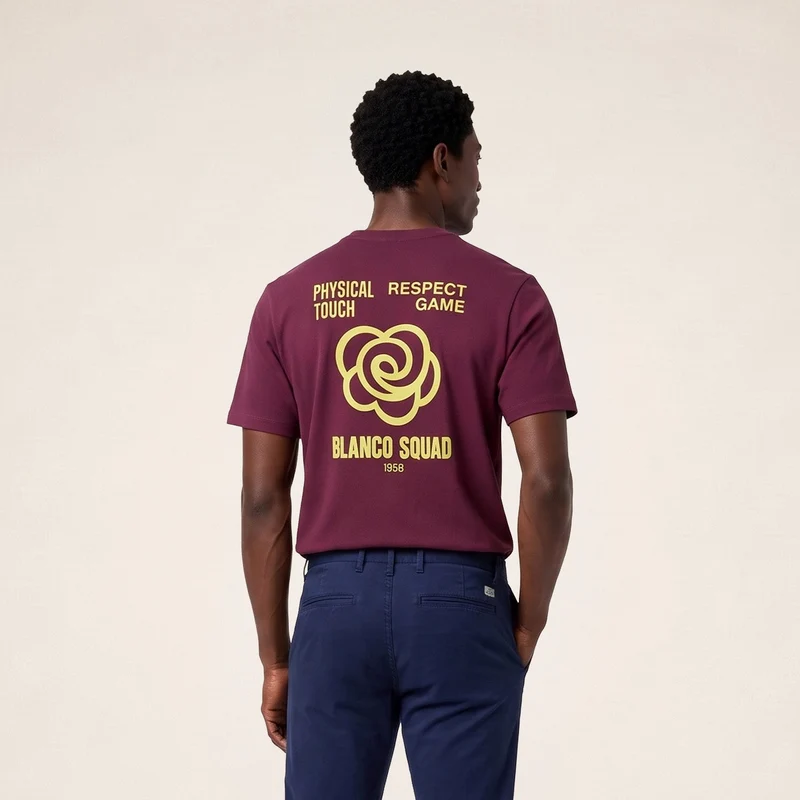 T-shirt manches courtes coton rouge BLANCO SQUAD Théo