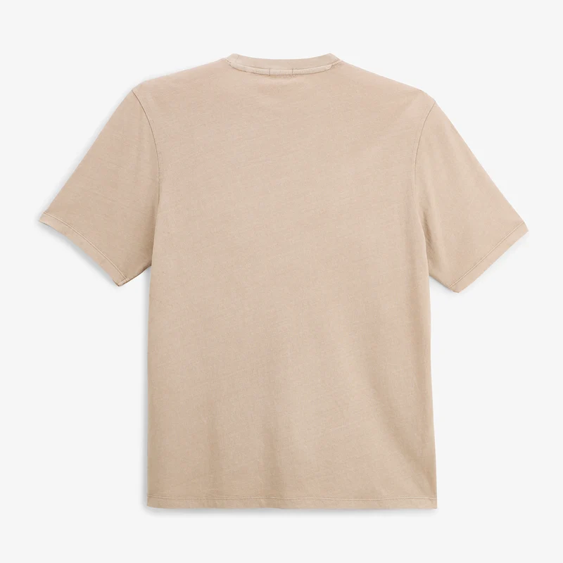 T-shirt manches courtes 100% coton jersey texturé beige Théo