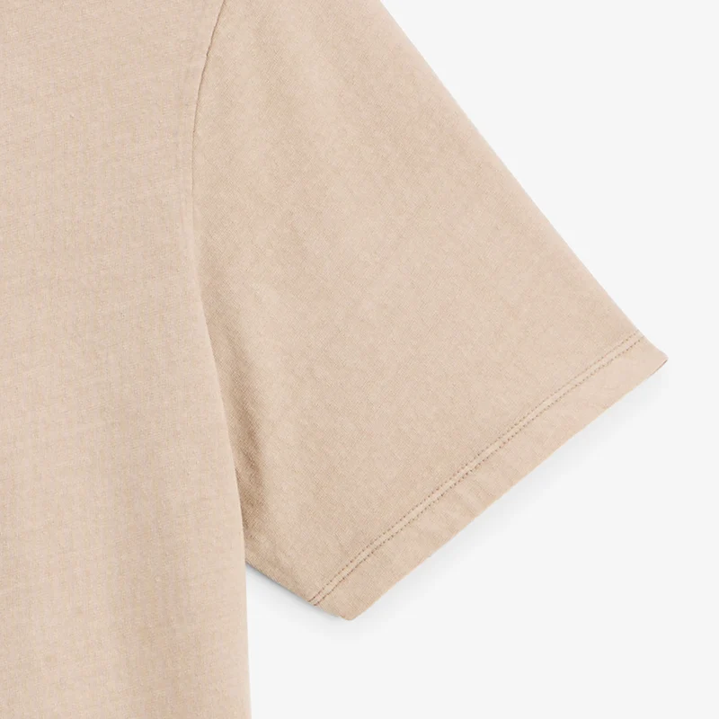 T-shirt manches courtes 100% coton jersey texturé beige Théo