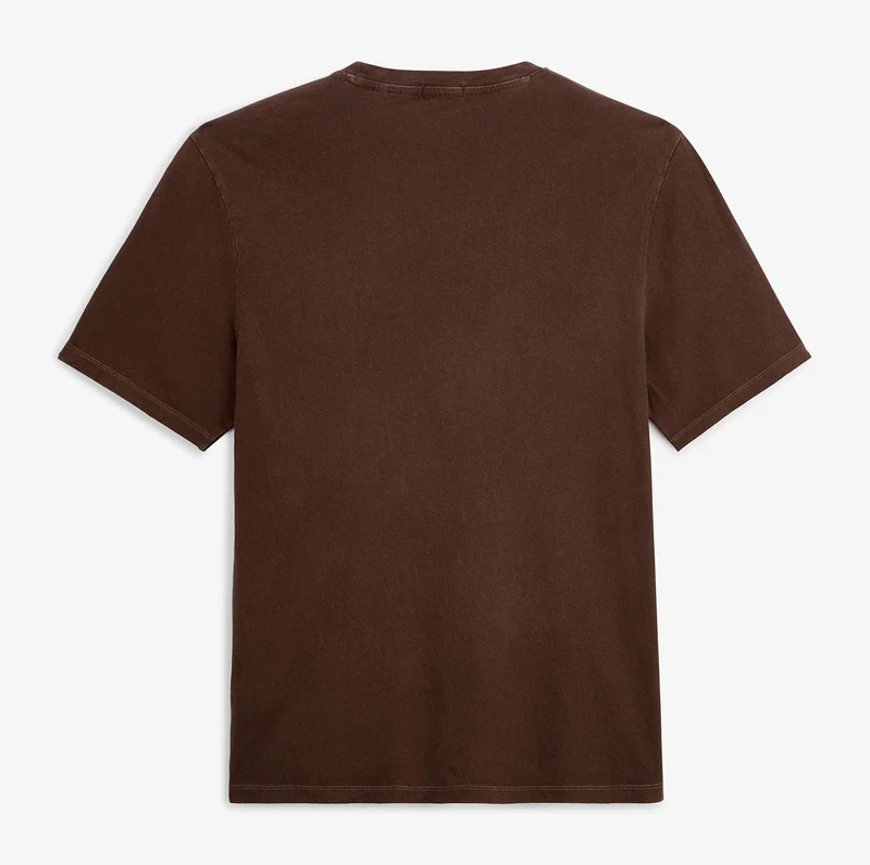 T-shirt manches courtes 100% coton jersey texturé marron Théo