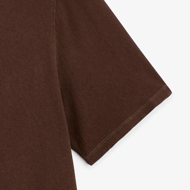 T-shirt manches courtes 100% coton jersey texturé marron Théo
