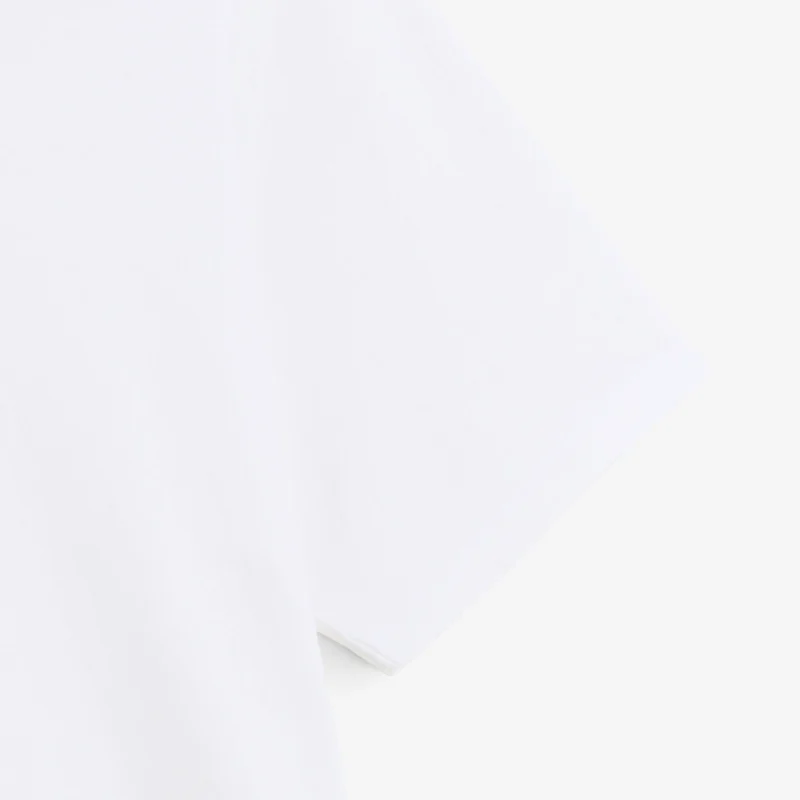 T-shirt manches courtes 100% coton jersey texturé blanc Théo