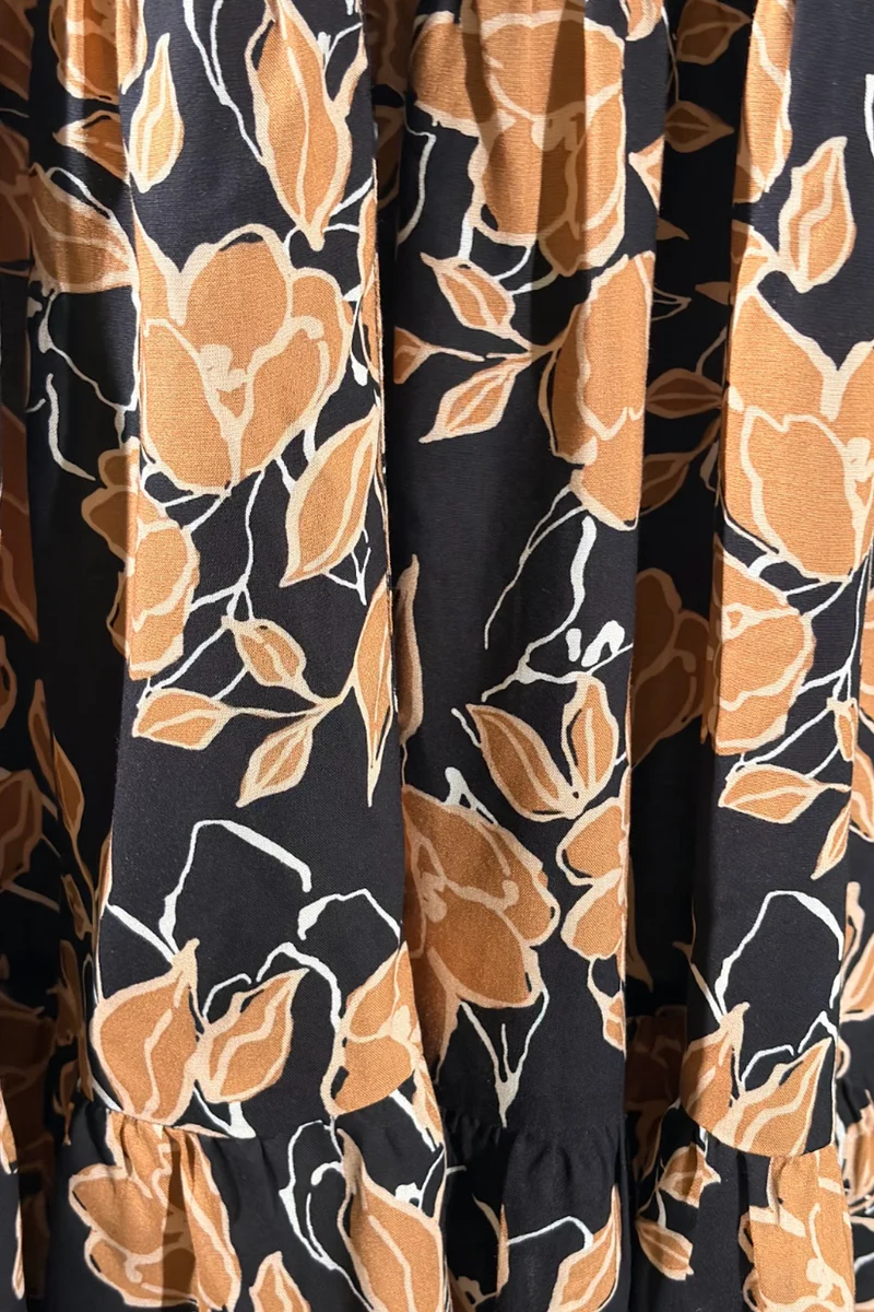 Orena|Viscose Tiered Midi Shirt Dress