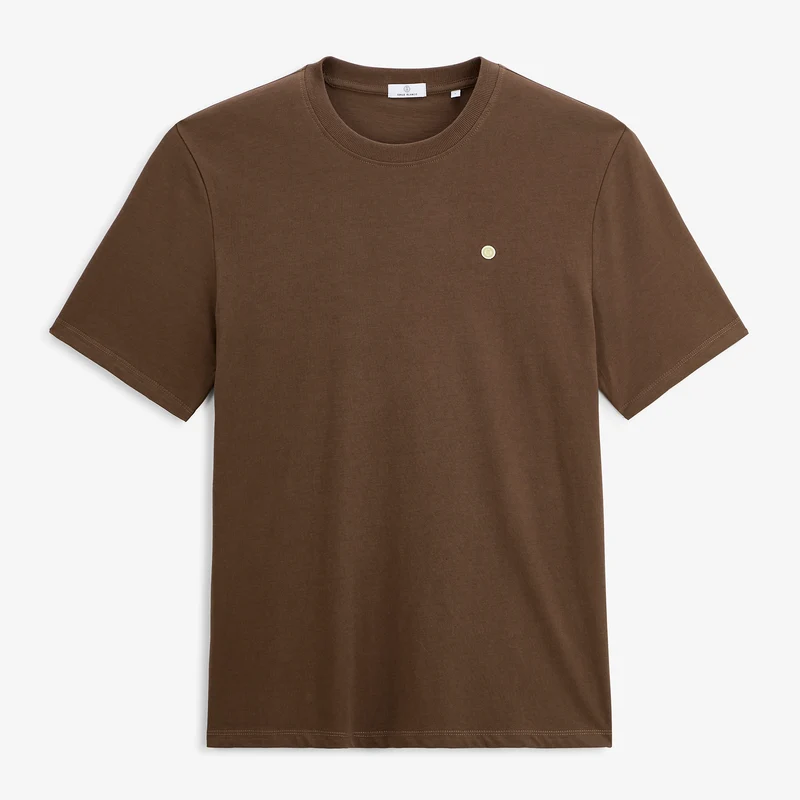 T-shirt manches courtes coton marron SERGE BLANCO Théo