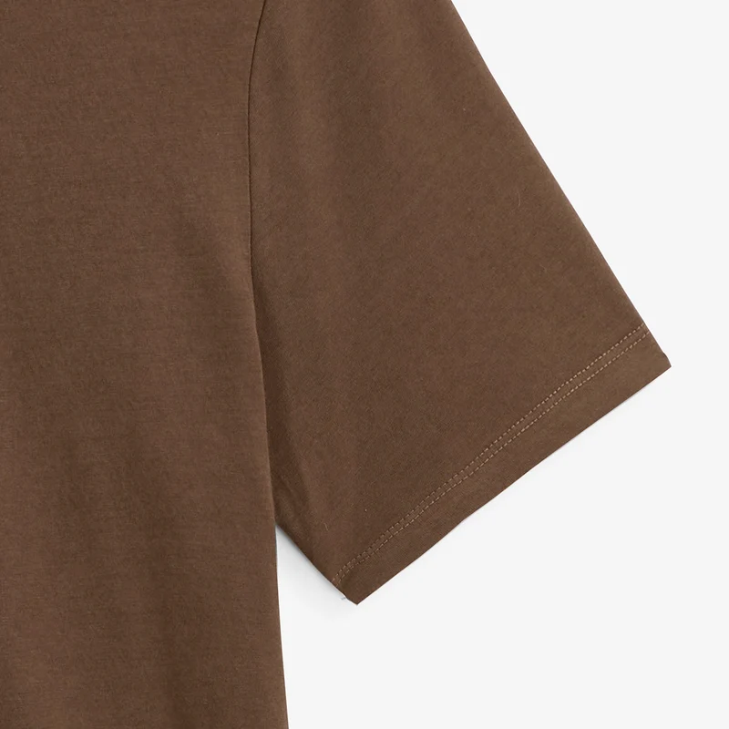 T-shirt manches courtes coton marron SERGE BLANCO Théo