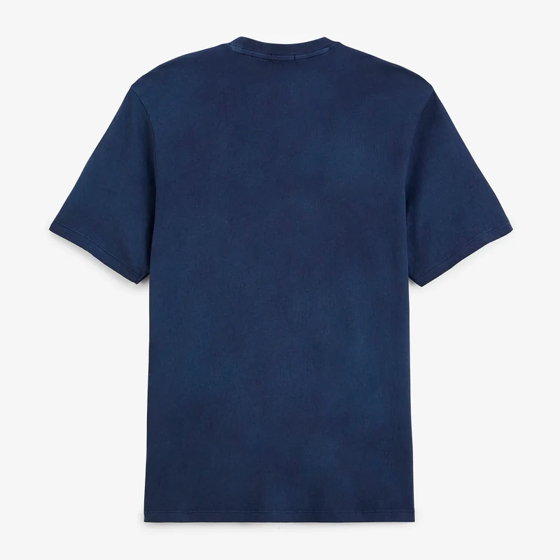 T-shirt manches courtes 100% coton jersey texturé bleu marine foncé Théo