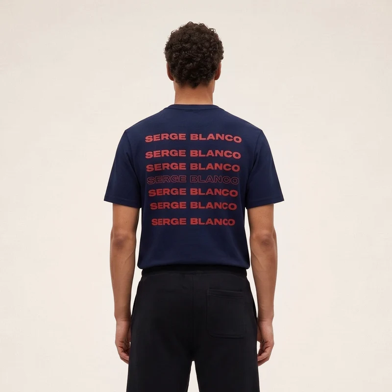 T-shirt manches courtes coton bleu marine foncé SERGE BLANCO Théo