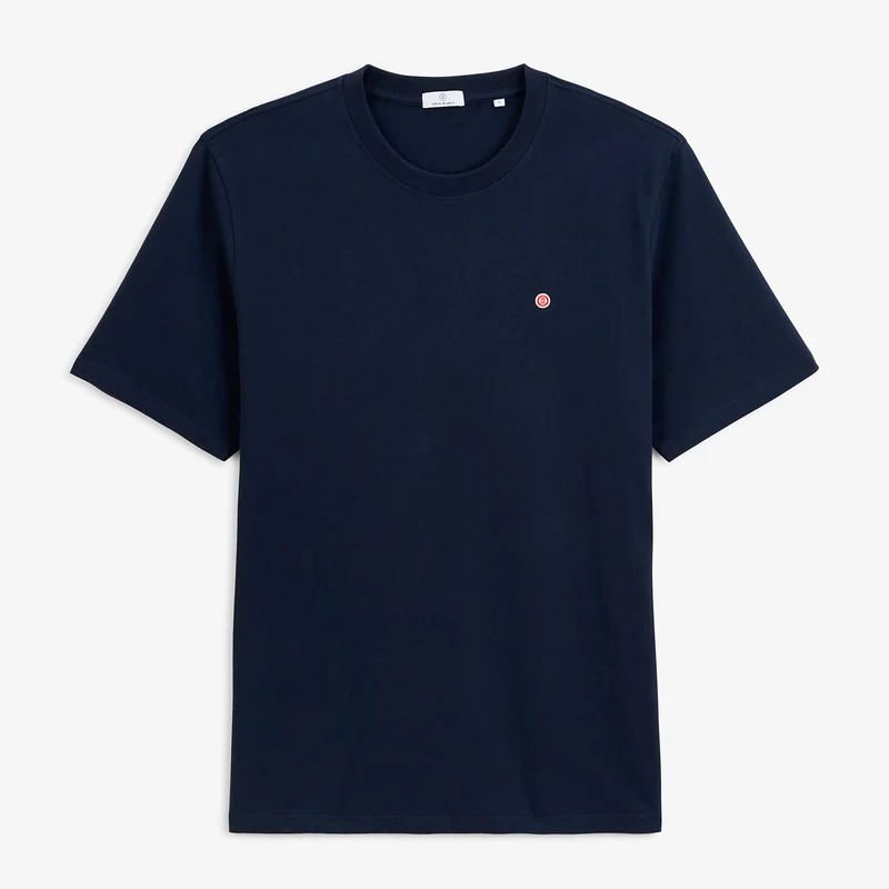 T-shirt manches courtes coton bleu marine foncé SERGE BLANCO Théo