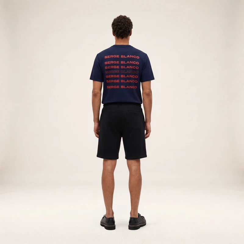 T-shirt manches courtes coton bleu marine foncé SERGE BLANCO Théo
