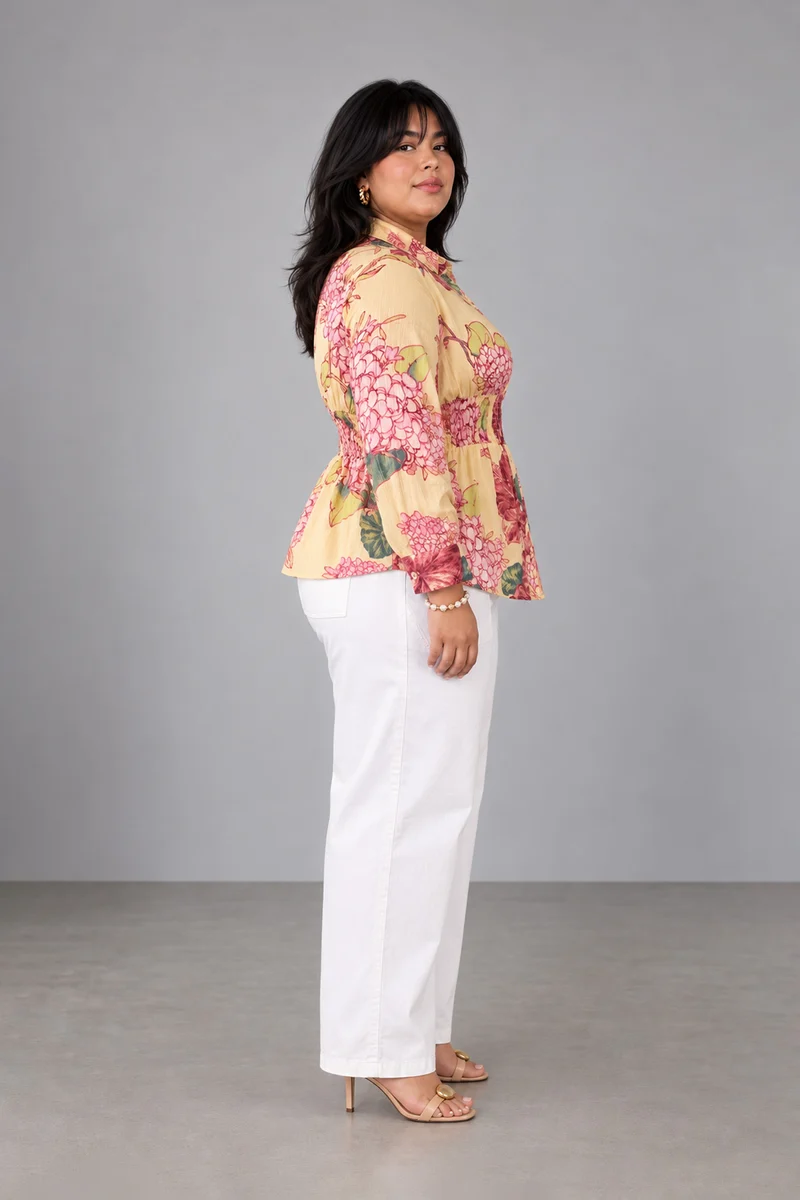Ravio|Cotton Smocked Waist Shirt