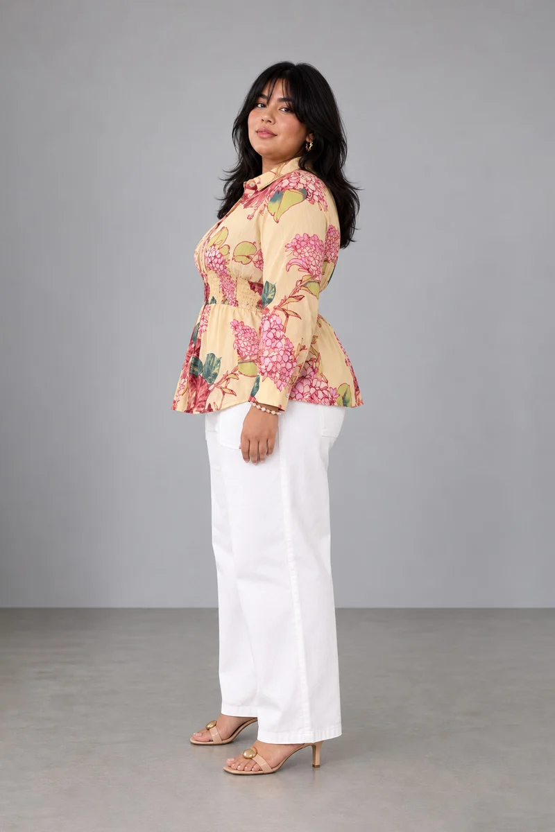 Ravio|Cotton Smocked Waist Shirt
