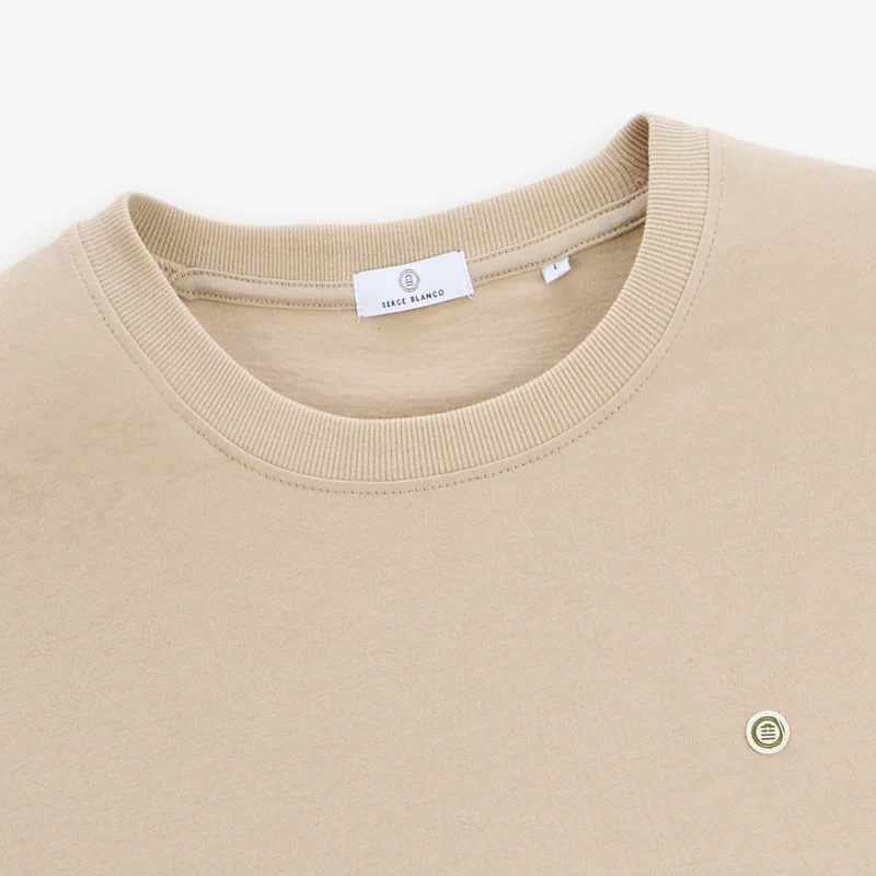 T-shirt manches courtes coton beige Sardines Basquaises Théo