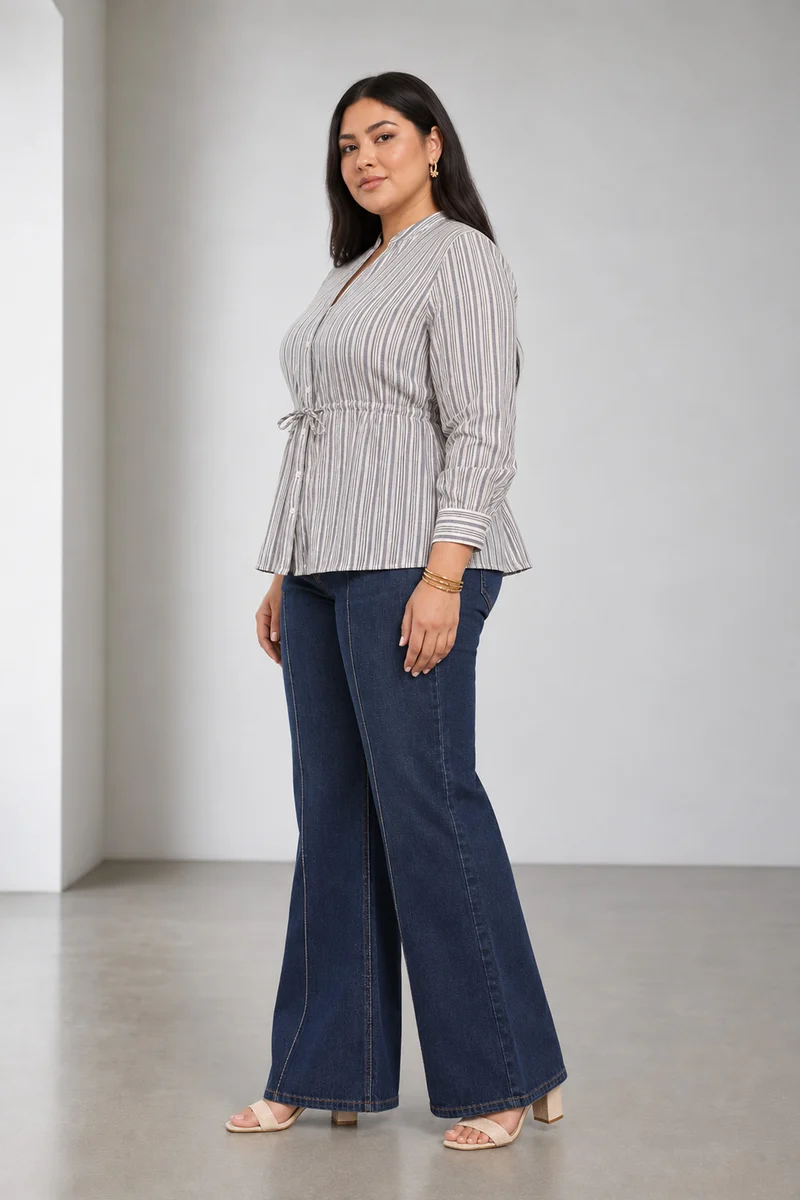 Elden|Cotton Shirt With Drawstring Waist