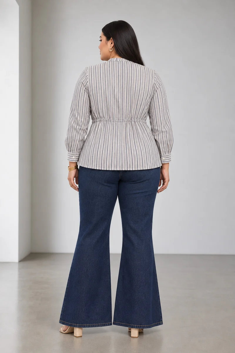 Elden|Cotton Shirt With Drawstring Waist