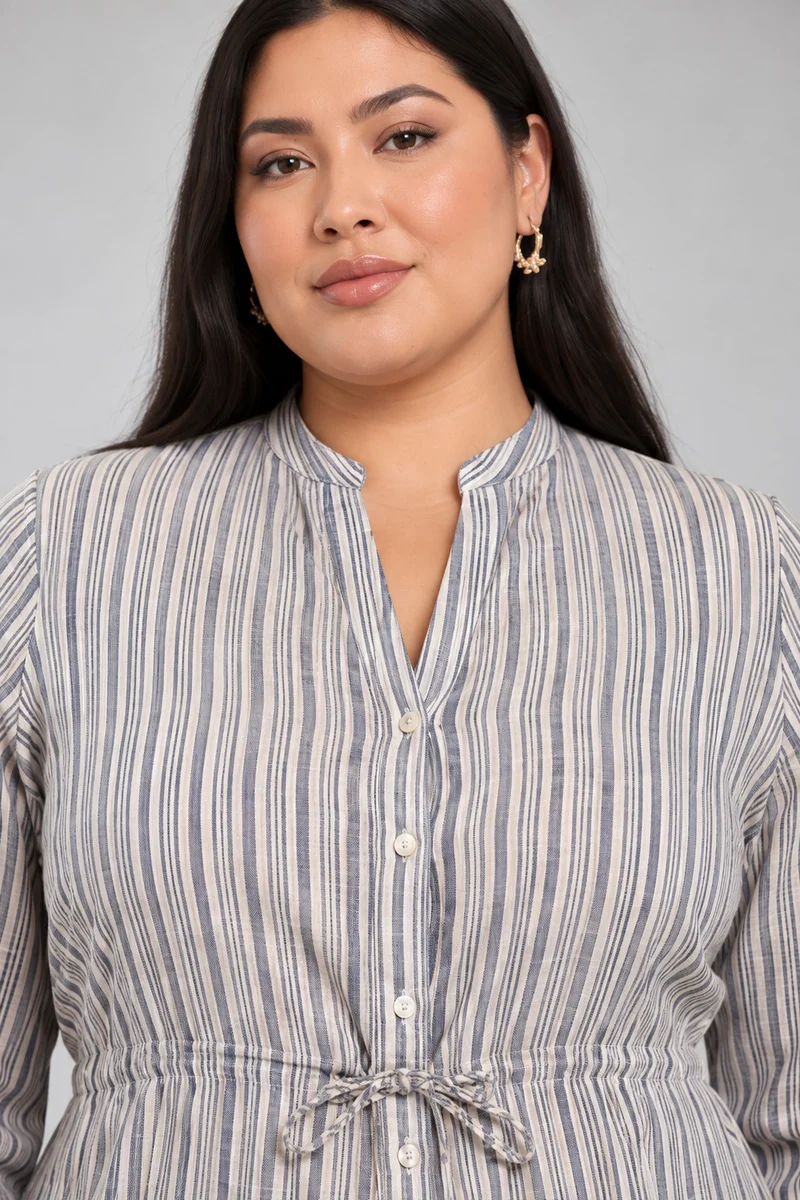 Elden|Cotton Shirt With Drawstring Waist