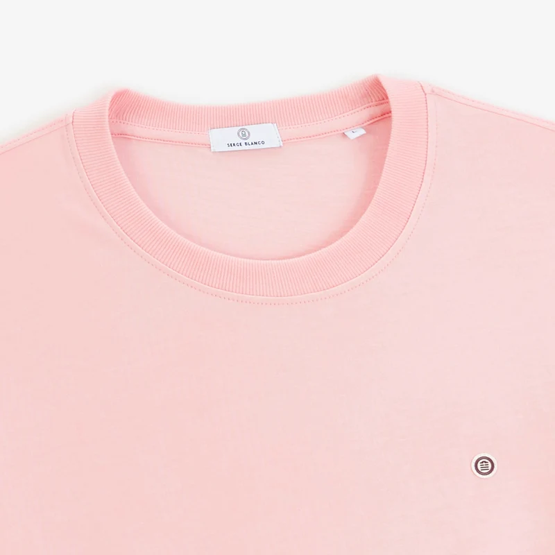 T-shirt manches courtes coton rose Blanco Twist Théo
