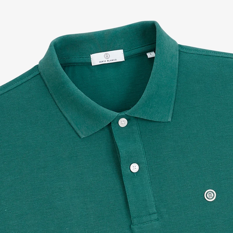 Polo piqué manches courtes 100% coton vert Lucas