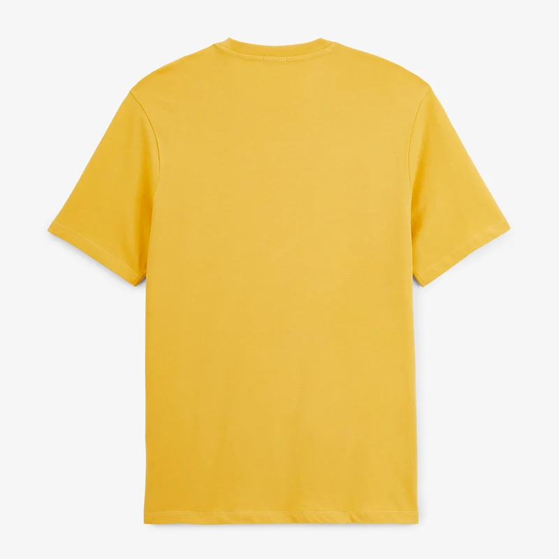 T-shirt manches courtes col rond 100% coton jaune moutarde Théo