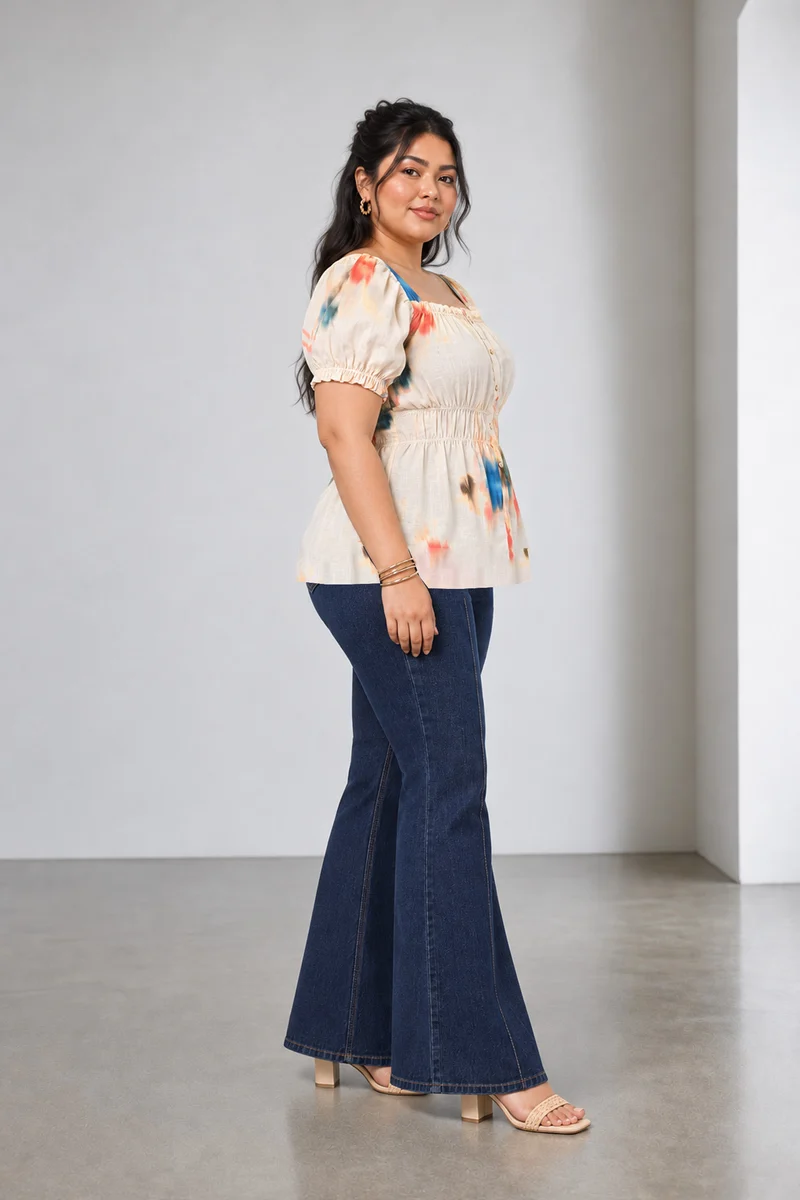 Nivora|Viscose Elasticated Peplum Top