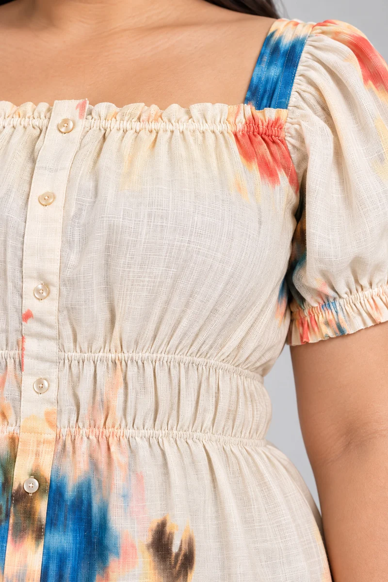Nivora|Viscose Elasticated Peplum Top