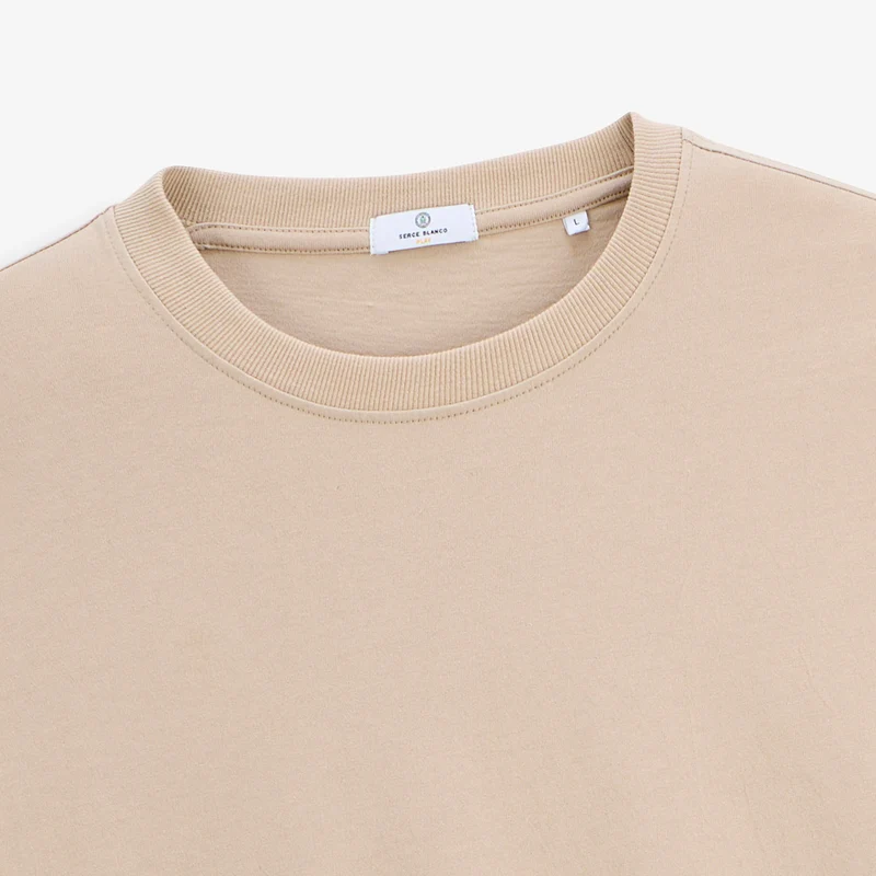 T-shirt manches courtes oversize coton beige sable Thor SBPLAY