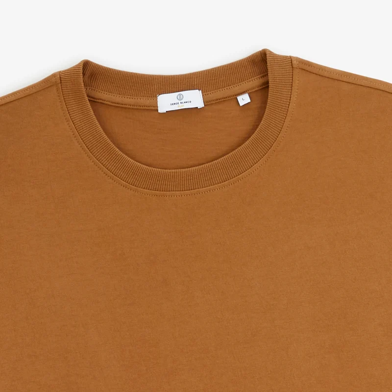 T-shirt manches courtes oversize coton marron caramel Thor SBPLAY
