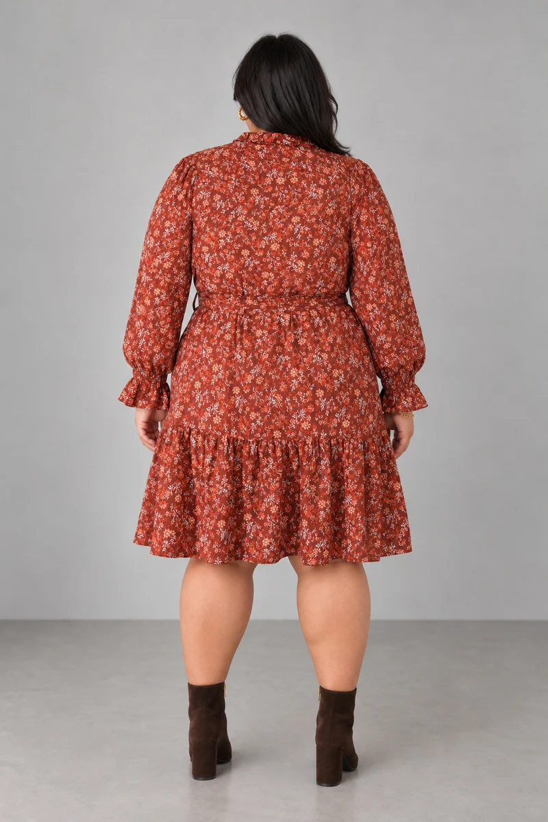 Rielle|Cotton Puff Sleeve Shirt Dress