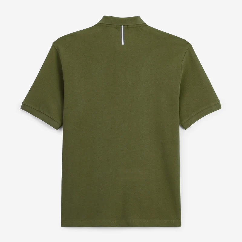 Polo piqué manches courtes 100% coton vert kaki Lucas