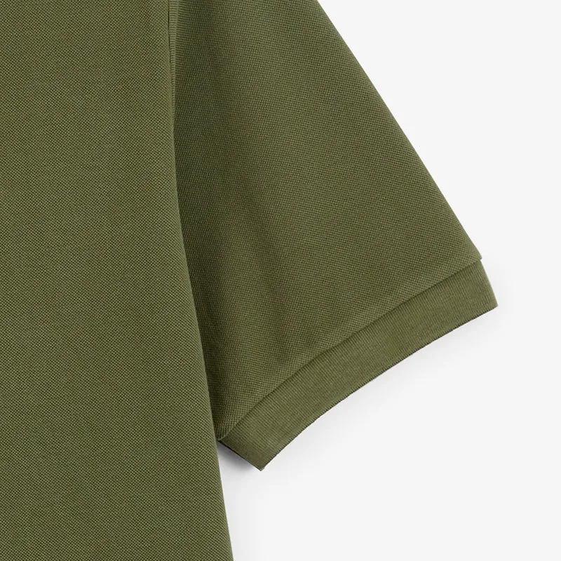 Polo piqué manches courtes 100% coton vert kaki Lucas
