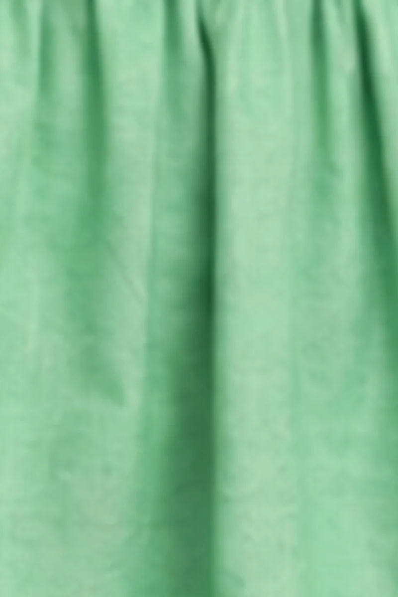Maela|Oxford Smocked Waist Peplum Top