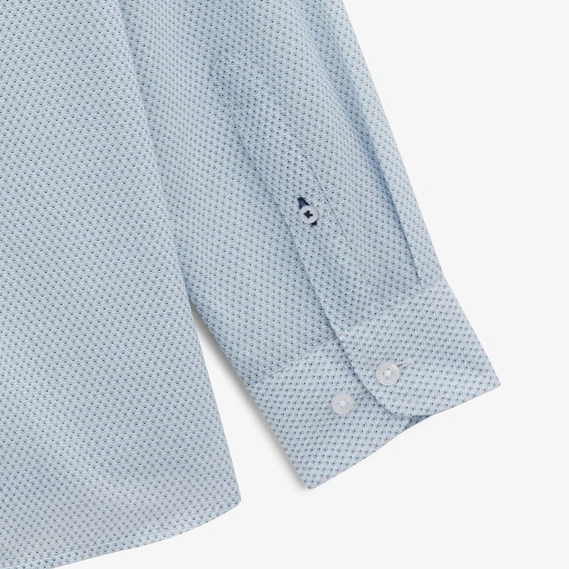 Chemise Charles micro motif bleue