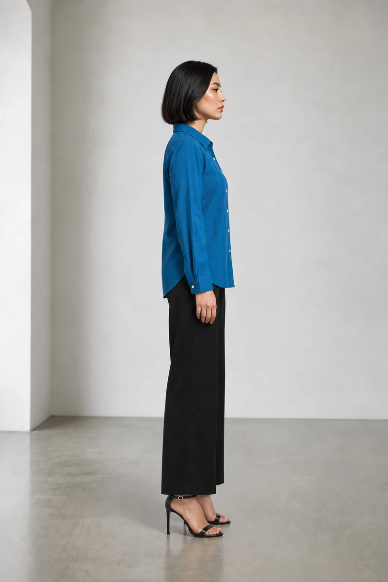 Celio|Viscose Relaxed Shirt With Side Slit