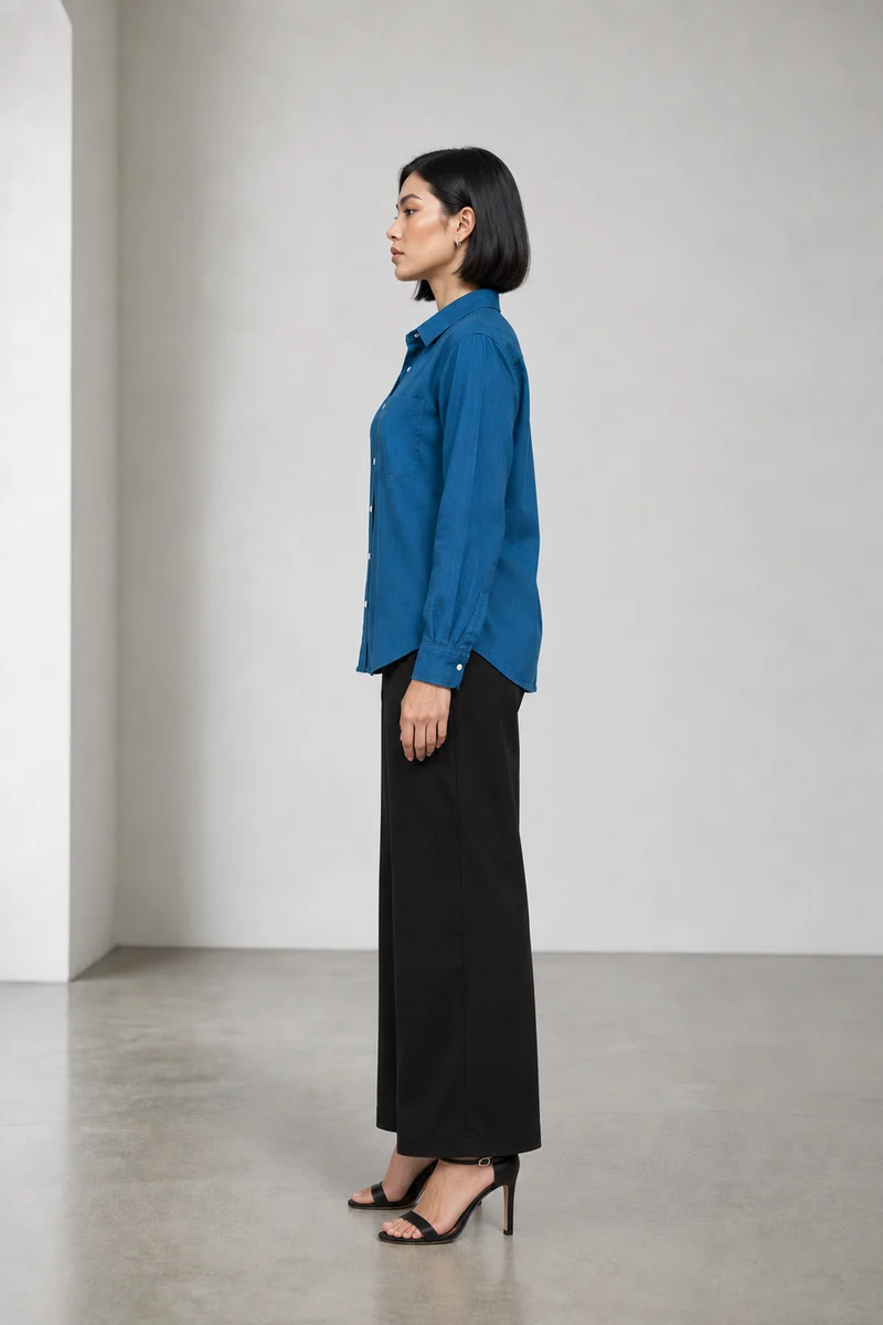 Celio|Viscose Relaxed Shirt With Side Slit