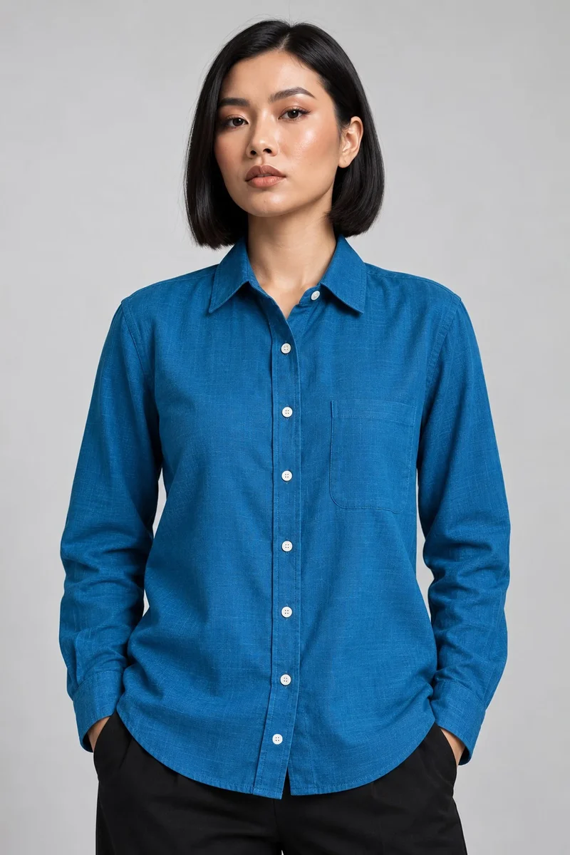 Celio|Viscose Relaxed Shirt With Side Slit