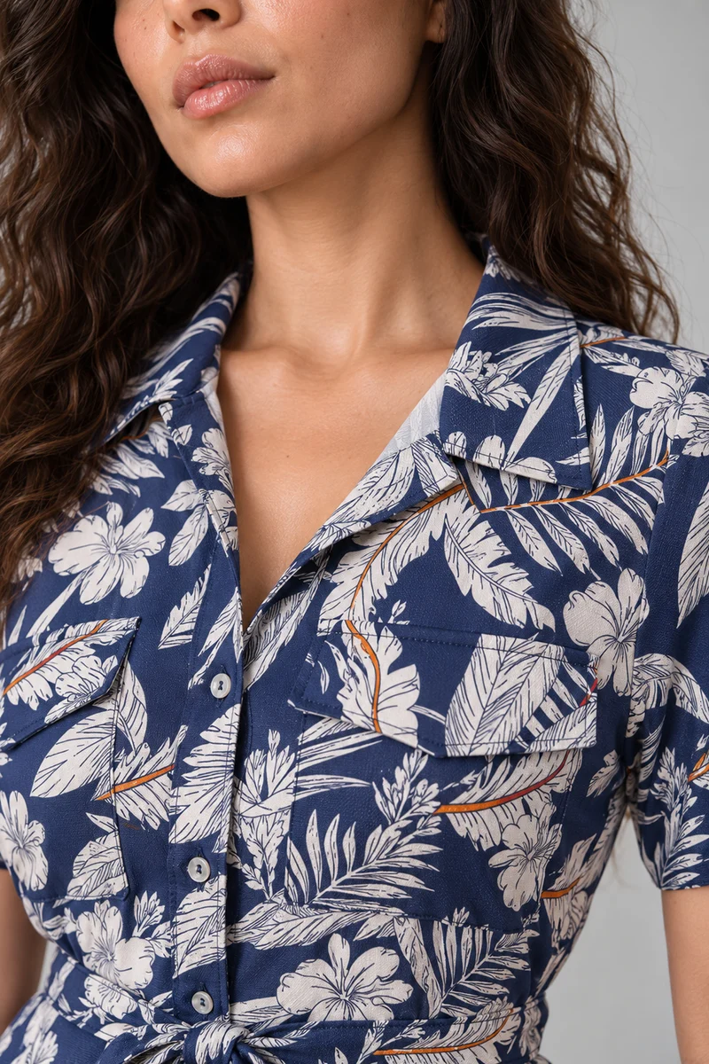 Calixa|Viscose Utility Maxi Shirt Dress
