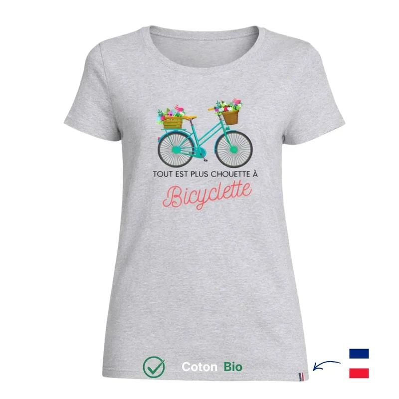 T-shirt femme gris | Tout est plus chouette