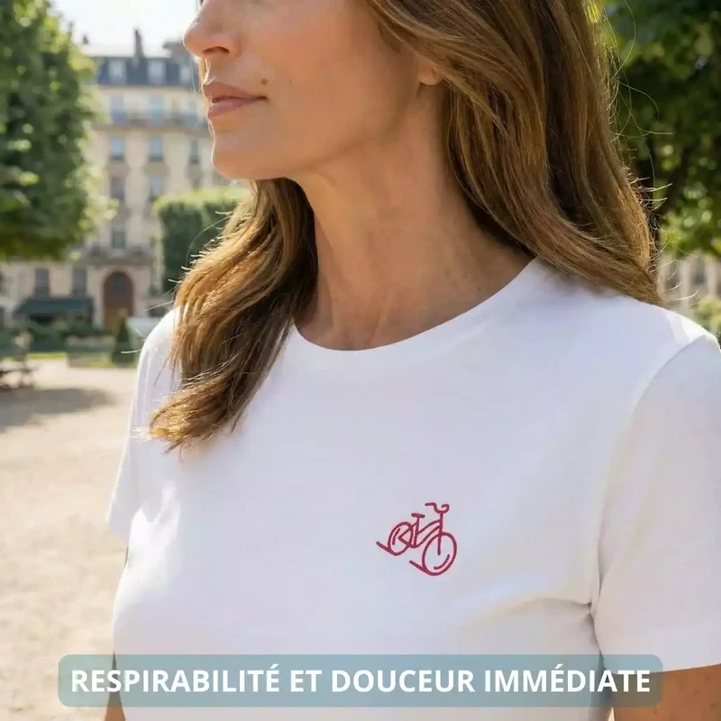 T-shirt femme blanc | Vélo Cœur