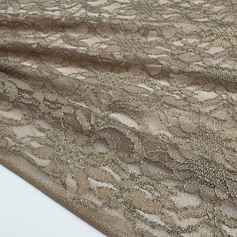 Tissu Maille Dentelle, Stretch - Métallisé, Metallia