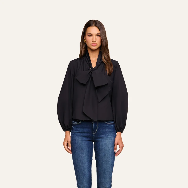 Deon Tie-Neck Blouse