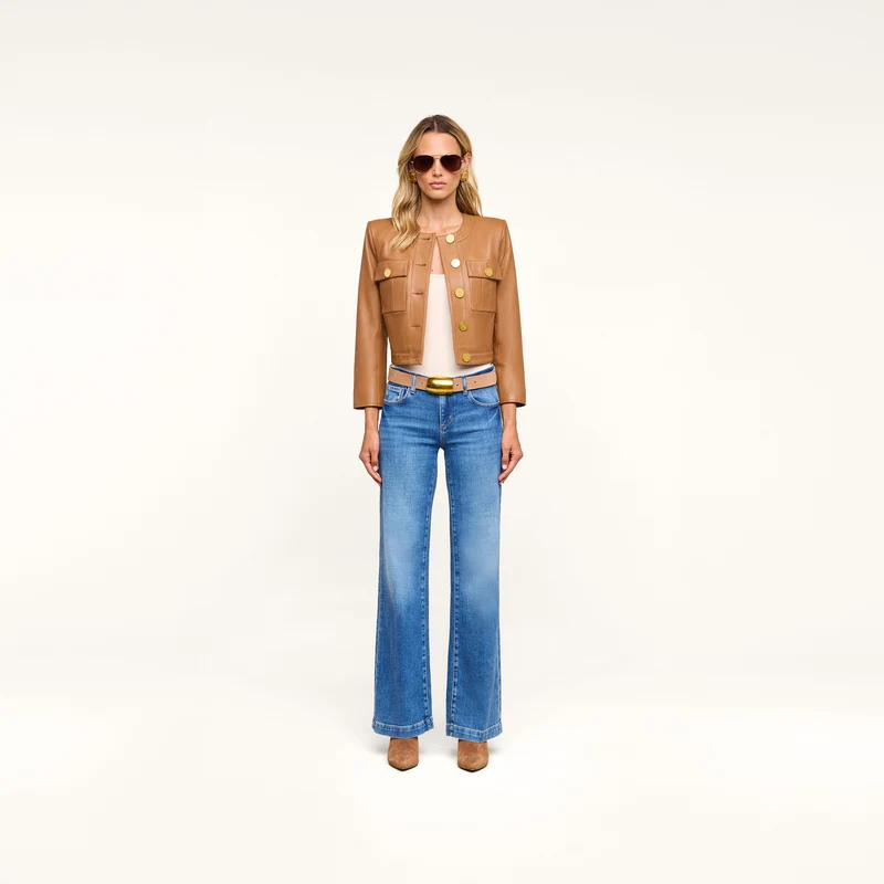 Deidra Cropped Leather Jacket