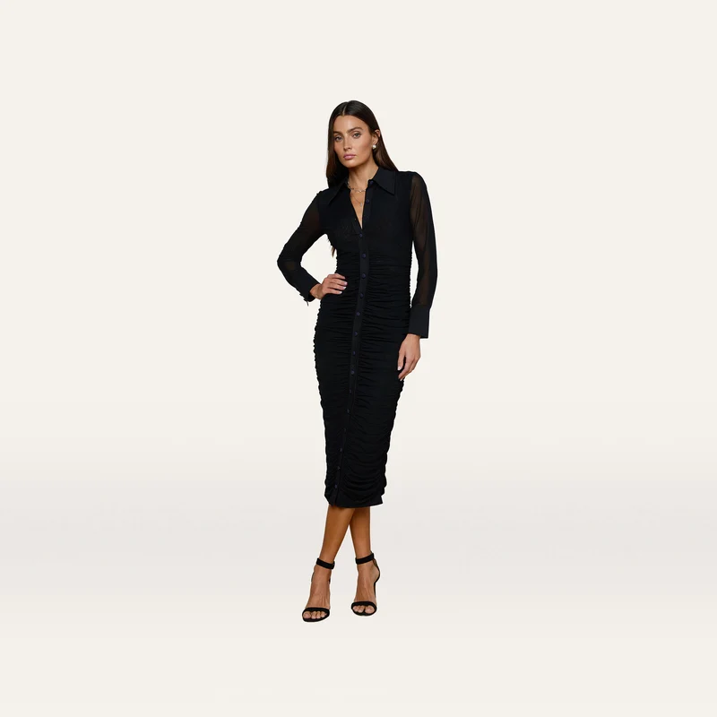 Adriana Ruched Midi Dress