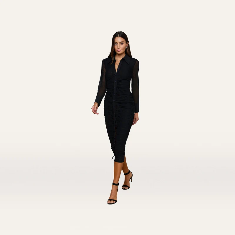 Adriana Ruched Midi Dress