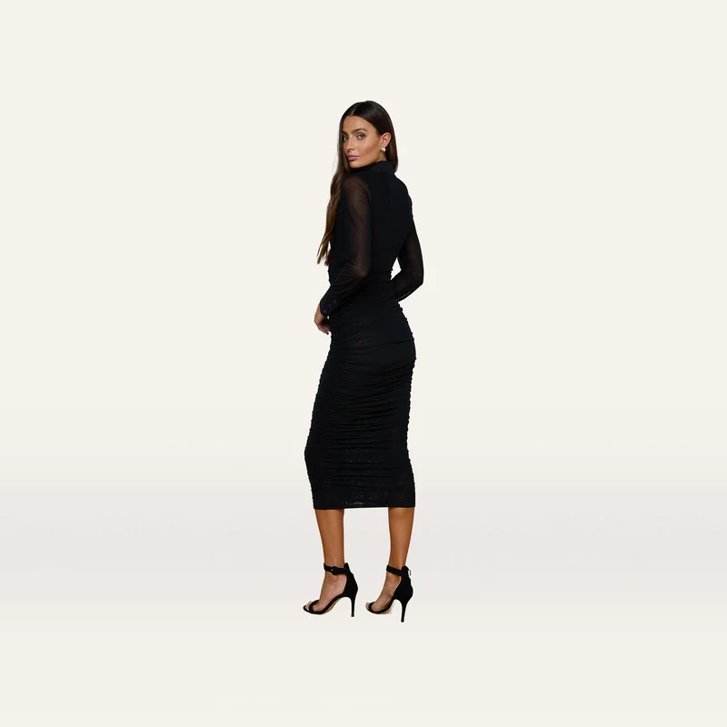 Adriana Ruched Midi Dress