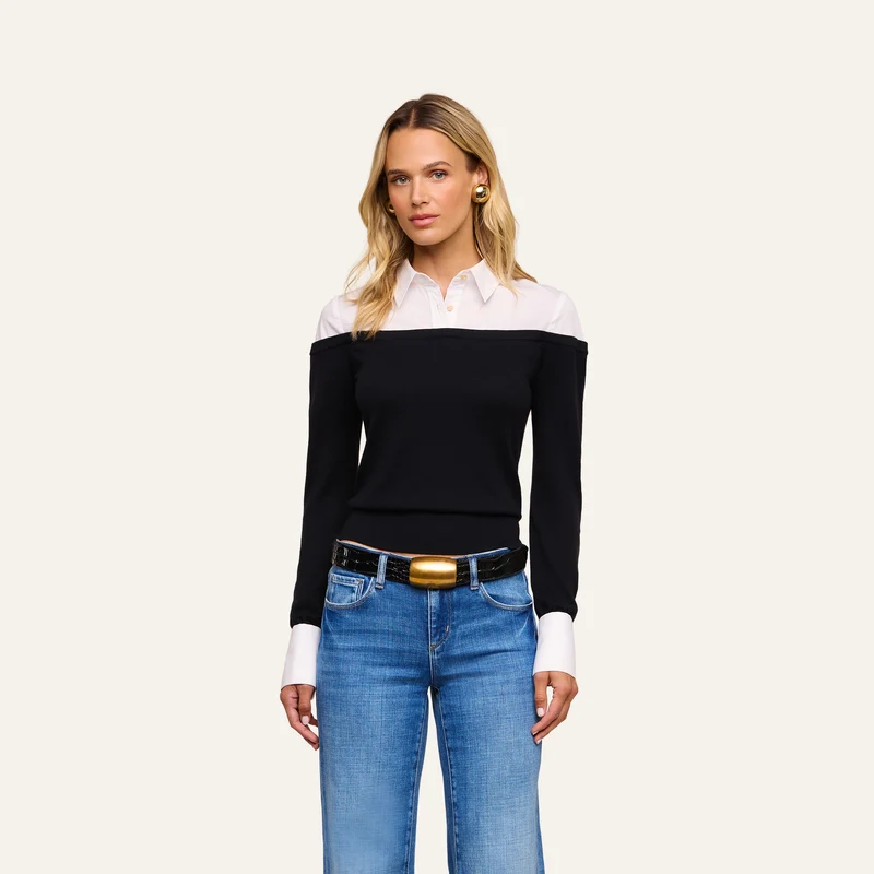 Mathilde Poplin Collar Pullover