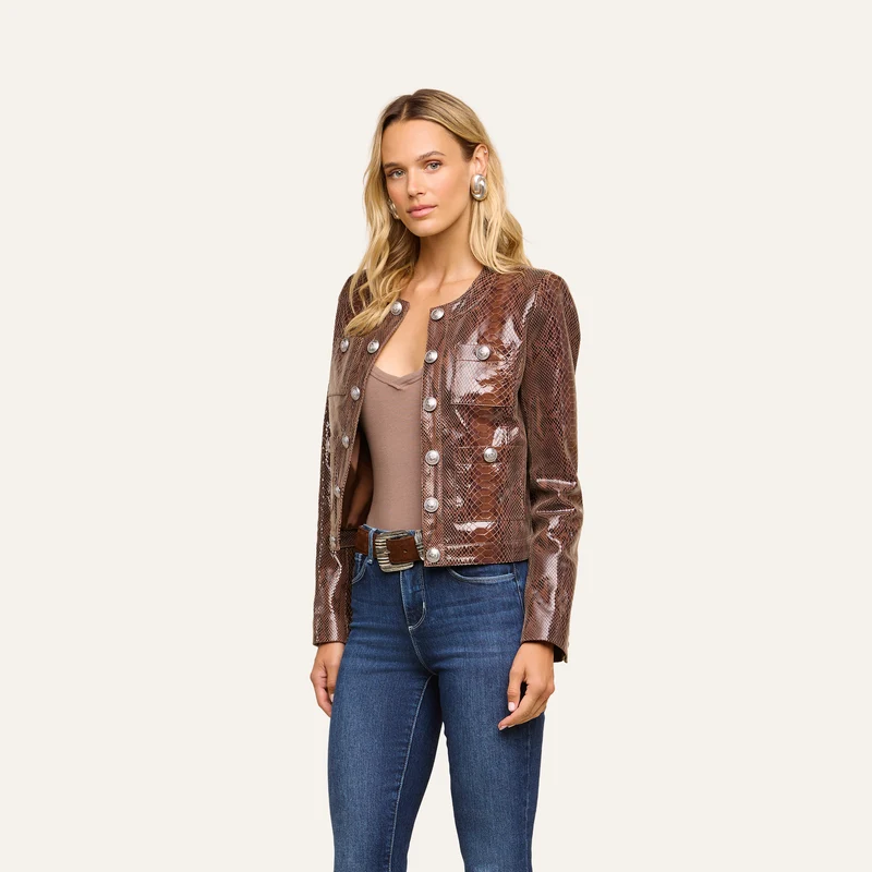Jayde Coated Suede Jacket