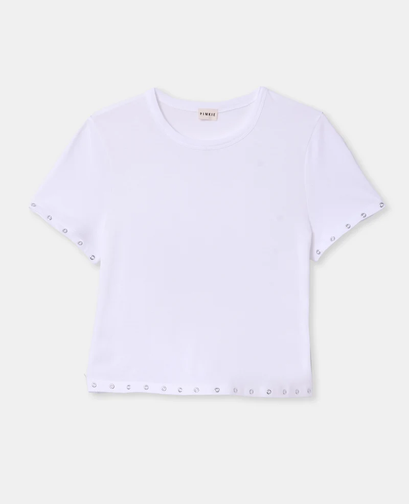 T-shirt court avec œillets
