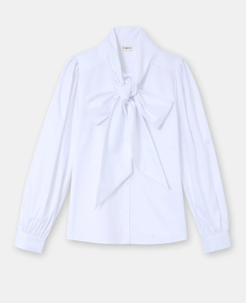 Chemise col lavalière avec manches ballons