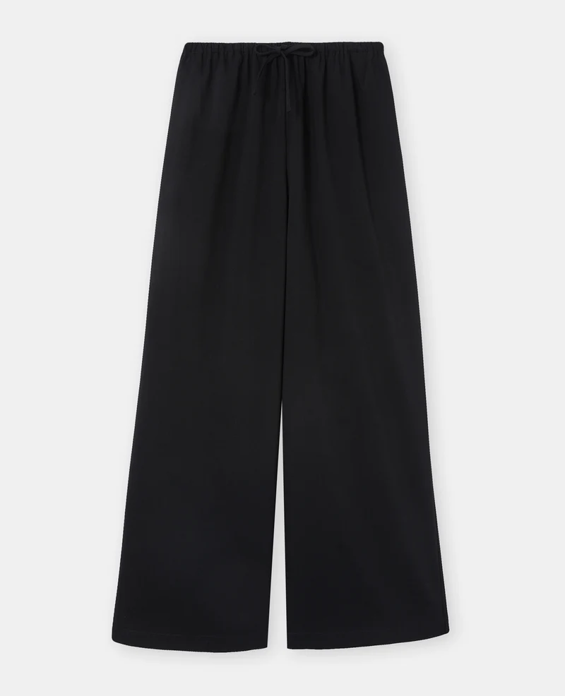 Pantalon droit et large avec lien coulissé