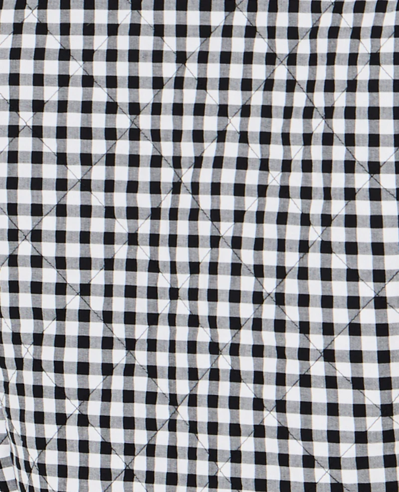 Veste matelassée motif vichy avec grand col